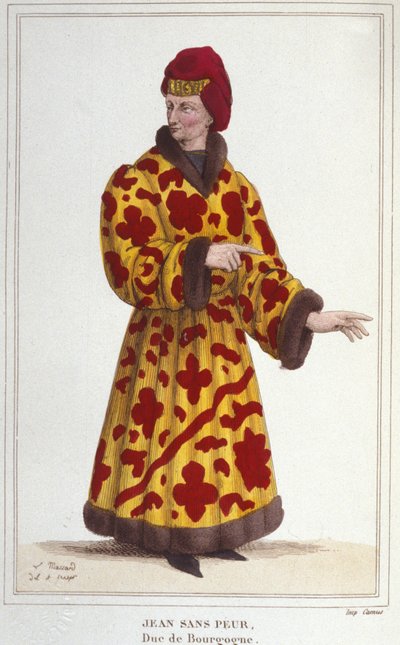 Johannes uten frykt (1371-1419), hertug av Burgund. Gravering fra 1830 av Unknown artist