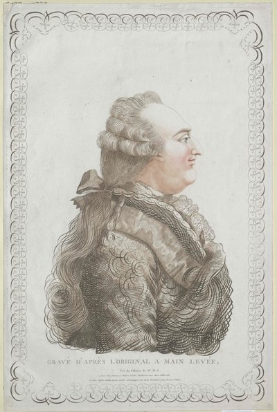 Frankrikes konge Ludvig XVI (trykk) av Unknown artist