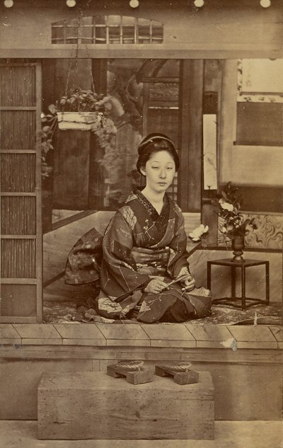 [Knelende japansk kvinne] av Unknown artist