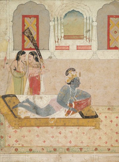 Krishna Awaiting Radha   1295382   no       norwegian Successfully Translated  Original: Ovaal met putto omringd door vogels, vlinders en insecten Moderne grotesken in de vorm van zwartornamenten (series title) Translat: Ovaal met putto omringd door vogels av Unknown artist