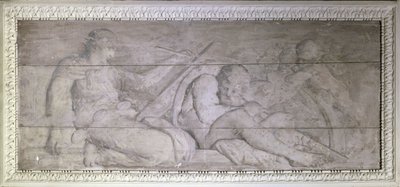 Historieskriving på tidens skulder, mellom 1775 og 1785 (olje på tre) av Unknown artist