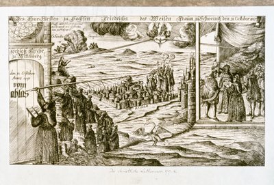LUTHER Martin: Allegorisk trykk av drømmen til Fredrik den vise, prins av Saxon… (gravering) av Unknown artist