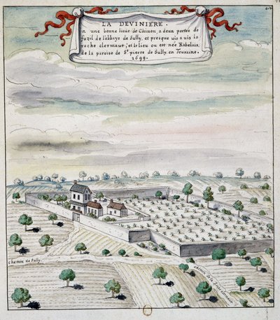 La Devinière (1699), fødestedet til Rabelais av Unknown artist