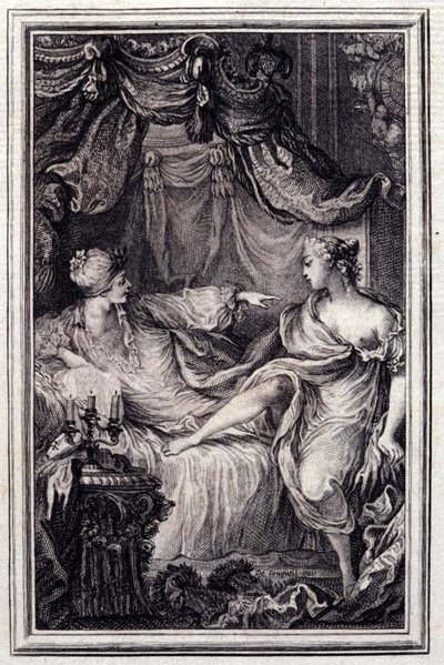 Den forelskede kurtisanen - i ""Fortellinger og noveller på vers"" av Jean La Fontaine. 1762. av Unknown artist