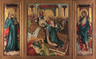 La mort de la Vierge - Retable de Roudnice (, vers 1410 - Jomfruens død. Roudnice-altertavlen - Anonym. Tempera på panel, ca. 1410. Nasjonalgalleriet, Praha av Unknown artist