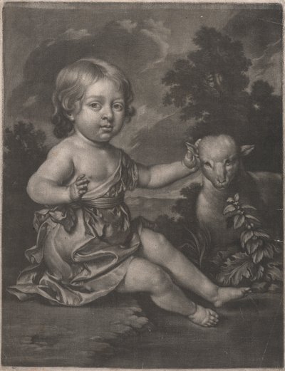 Dame (barn med lam) av Unknown artist