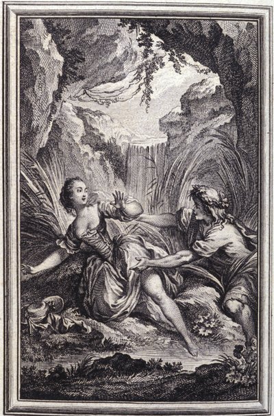 The Scamander River - i ""Fortellinger og noveller på vers"" av Jean La Fontaine. 1762. av Unknown artist