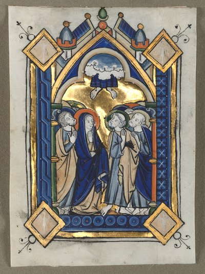 Blad utskåret fra en Psalter: Oppstigningen av Unknown artist