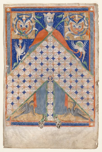 Blad fra Gratians Decretum: Table of Consanguinity av Unknown artist