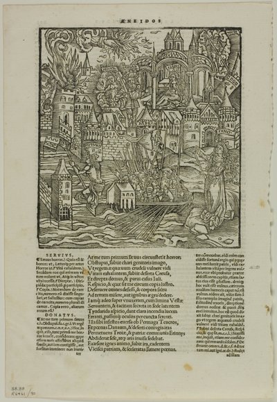 Blad fra Opera av Virgilius (etter Strasbourg Virgil, 1502), plate 90 fra Tresnitt fra Books of the XVI Century av Unknown artist