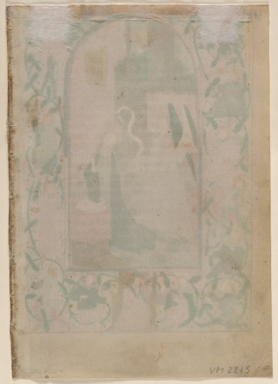 Blad fra en timebok: Blank (verso) av Unknown artist