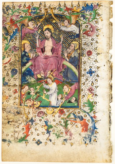 Blad fra en timebok: Den siste dommen av Unknown artist