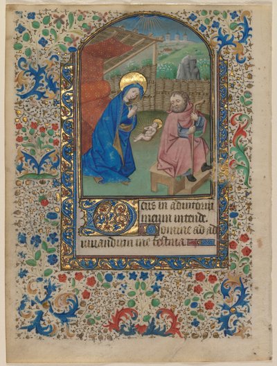 Leaf from a Book of Hours: The Nativity (recto) av Unknown artist