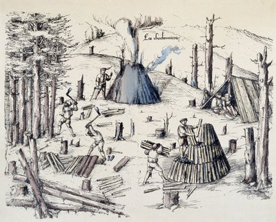 Kullgruvearbeiderne - i "" La cross aux mines""" av Unknown artist