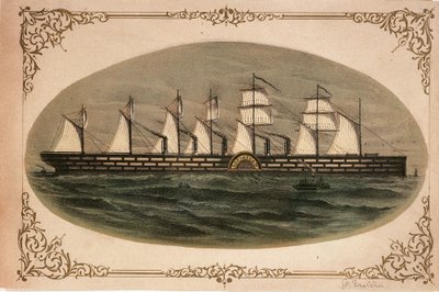 Leviathan #39;Det store østen#39;, ca. 1860 (farget litografi) av Unknown artist