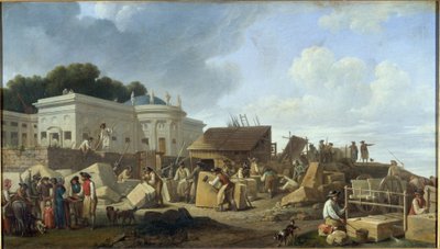 Hôtel de Salm under bygging, cirka 1786, mellom 1781 og 1791 (olje på lerret) av Unknown artist