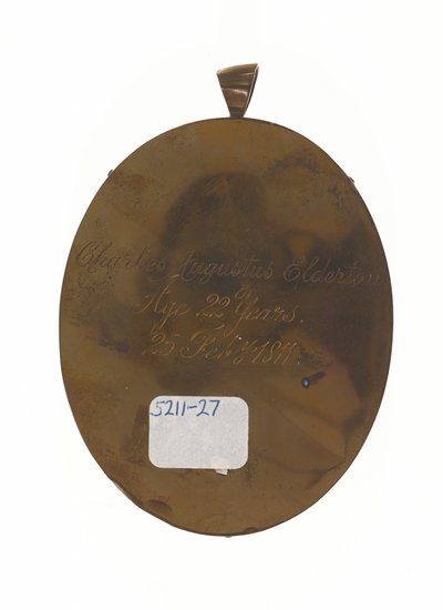 Løytnant Charles Augustus Elderton (1789-1841), 9. Madras Native Infantry, 25. februar 1811 (miniatyr på elfenben) av Unknown artist