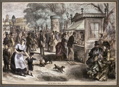 Livet i Berlin, andre halvdel av 1800-tallet (gravering) av Unknown artist