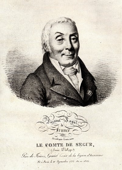 Louis-Philippe (Louis Philippe) greve av Segur, stormester for seremoni i det første imperiet, historiker og senator (1753-1830)- av Unknown artist