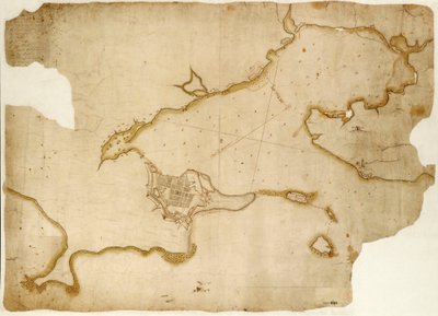Louisburg festning og havn, Cape Breton, ca. 1745 (manuskript) av Unknown artist