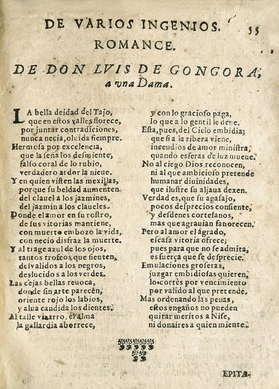 Luis de GOGOORA Y ARGOTE quot;Romance to a Ladyquot; (trykk) av Unknown artist