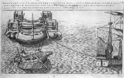 Maskin for redning av skip på 1500-tallet - utg. 1578 av Unknown artist