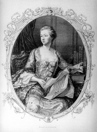 Madame de Pompadour, Jeanne Antoinette Poisson (1721-1764) (Marquise of Pompadour)) av Unknown artist