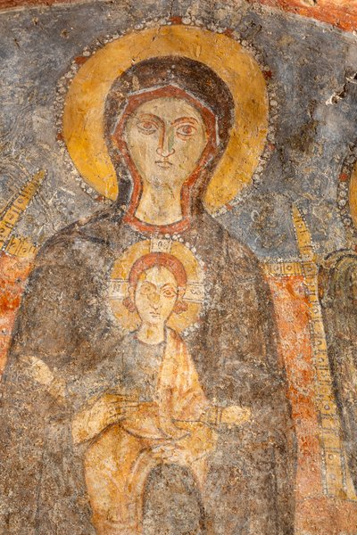 Madonna og barnet mellom erkeenglene, detalj av Unknown artist