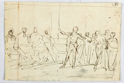 Mann holder tale av Unknown artist