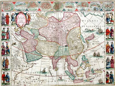 Kart over Asia fra Bleau Atlas av Unknown artist