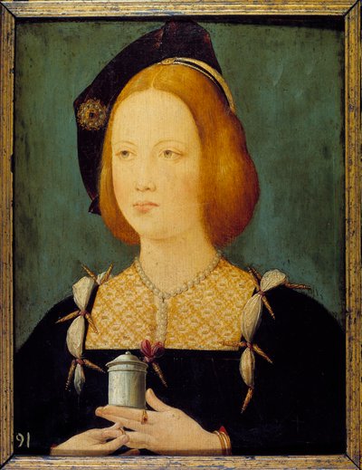 Mary Tudor, dronning av Frankrike - Portrett av Mary Tudor av England (1496-1534) tredje kone til Louis XII. Anonymt maleri fra 1500-tallet. Paris, dekorativ kunst av Unknown artist
