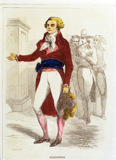 Maximilien Robespierre, Håndkolorert etsing (håndkolorert etsing) av Unknown artist