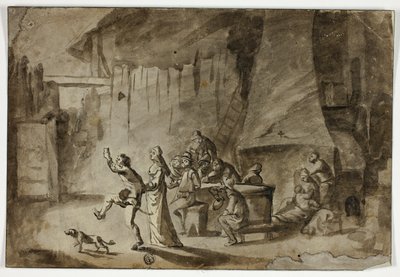 Menn og kvinner i taverna av Unknown artist