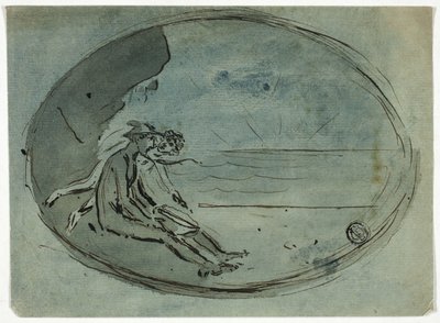 Merkur ser på solnedgangen av Unknown artist