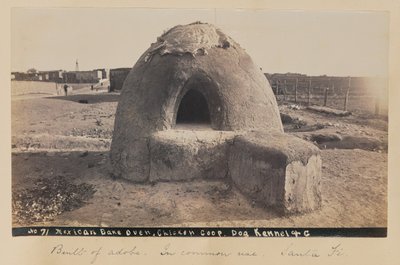 Meksikansk bakeovn, hønsehus, hundegård osv. av Unknown artist