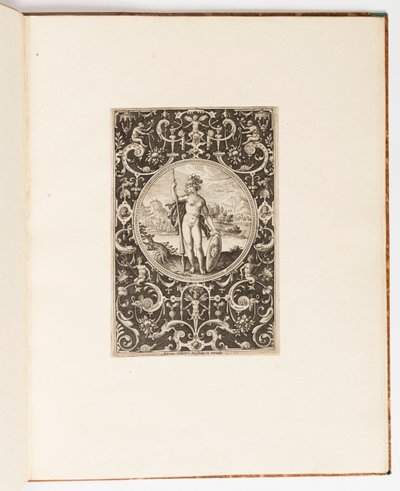 Minerva, tallerken fra en suite med 6 dekorative design med Judgment of Paris av Unknown artist