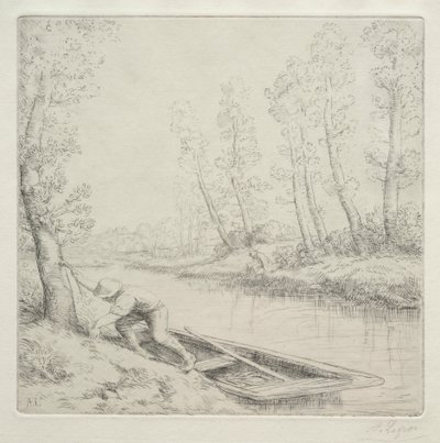 Morgen på elven av Unknown artist