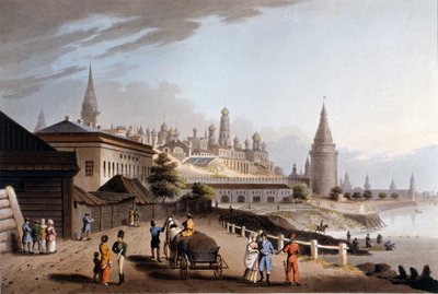 Moskva, Kreml. 1800-tallsillustrasjon. av Unknown artist