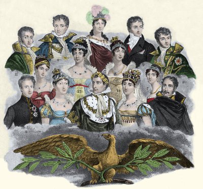 Napoleon Bonaparte og hans familie av Unknown artist