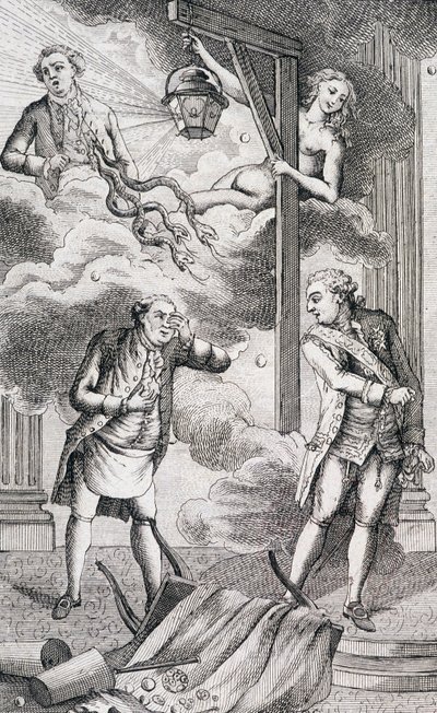 Necker dømt av lyktens domstol - i "" Supplement til privatlivet og departementet til Mr. Necker, Generaldirektør for finans"" av en borger, red. Pellet, Genève av Unknown artist