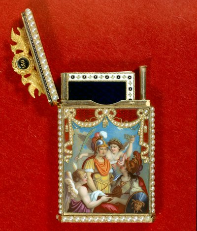 Notatbokveske dekorerer et miniatyrmaleri allegorisk om fødselen til kong Napoleon II av Roma, hertugen av Reichstadt (1811-1832), sønn av keiser Napoleon I (1769-1821) av Unknown artist
