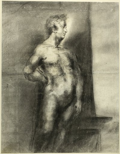 Naken mannlig figur av Unknown artist