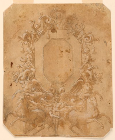 Åttekantet paneldekorasjon av Unknown artist