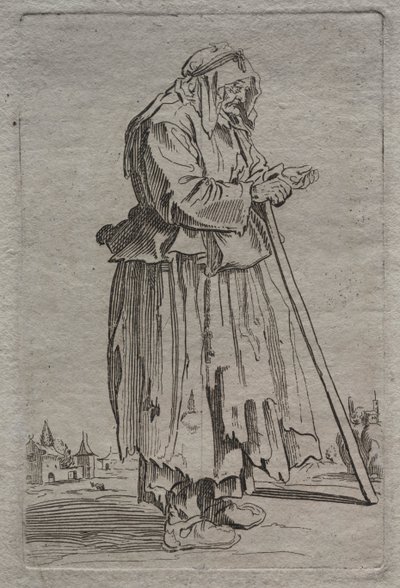Gammel tiggerkvinne av Unknown artist