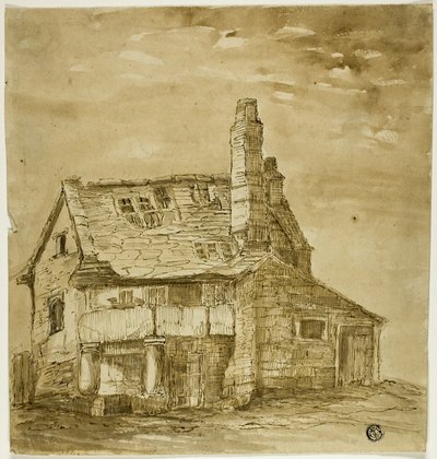 Gammelt gårdshus av Unknown artist