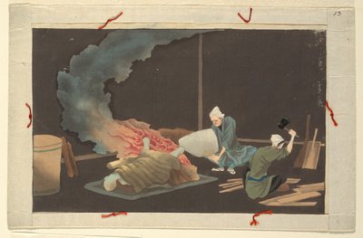 En av seksten scener av en manns død og begravelse av Unknown artist