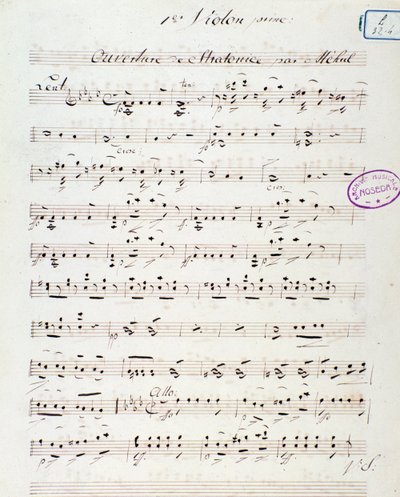 Åpningsside for operaen Stratonice av Mehul (1792) av Unknown artist