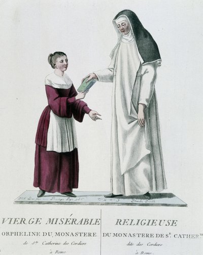 Foreldreløs og religiøs elendig jomfru fra klosteret St. Catherine des Cordiers i Roma av Unknown artist