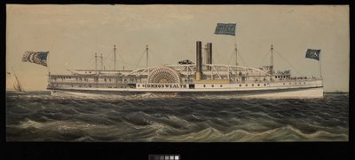 Hjuldamper Commonwealth. Great Eastern Line til Boston via Norwich og Worcester av Unknown artist
