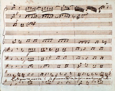 Side med partituret til Extinguish I would like air i Griselda-operaen av Antonio Vivaldi av Unknown artist
